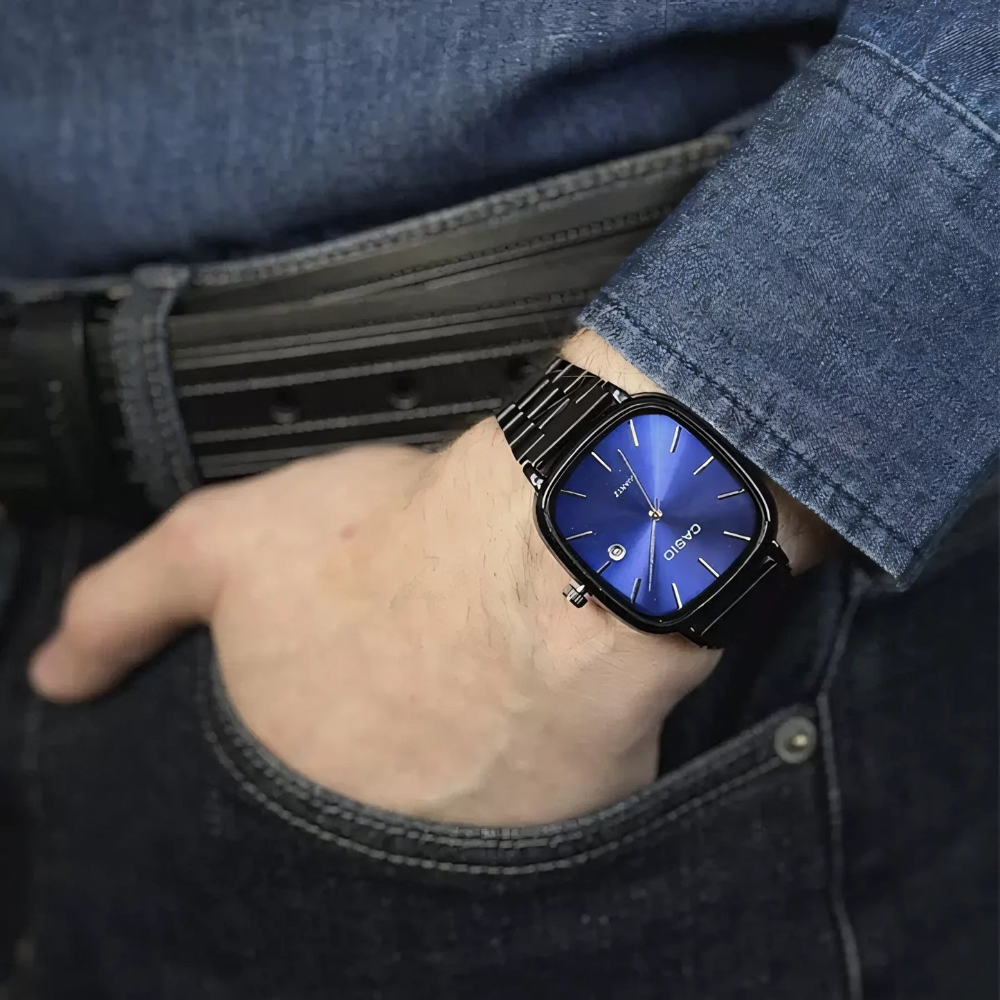 CASIO Luxuriöse 36-mm-Uhr – Wasserdicht | Transferierter Stahl