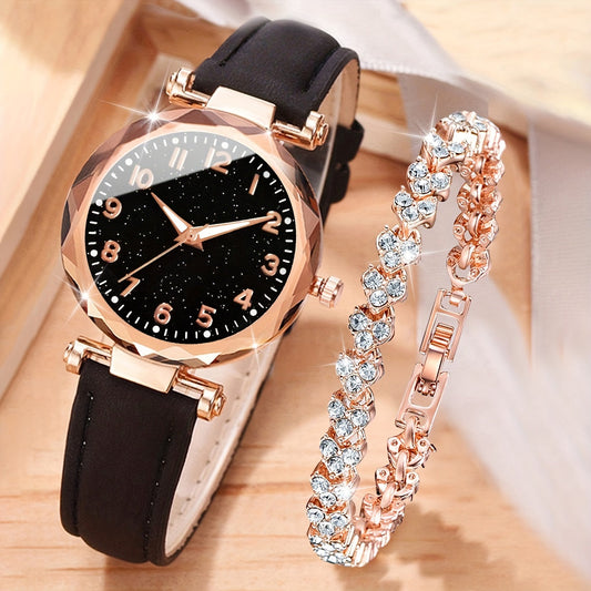 Aurora Luxe™ Marbeli – Signature Watch & Bracelet Set