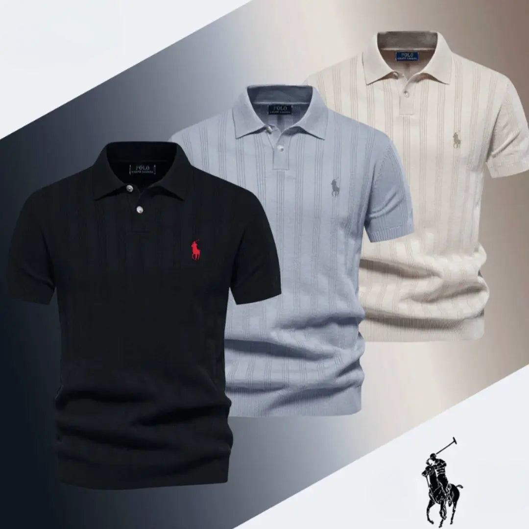 Men's Textured Knit Polo Shirt