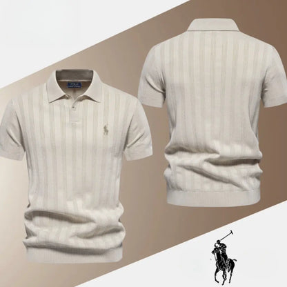 Men's Textured Knit Polo Shirt