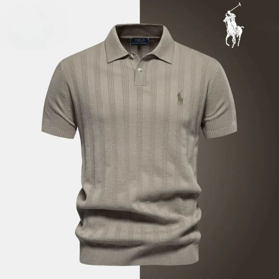 Men's Textured Knit Polo Shirt