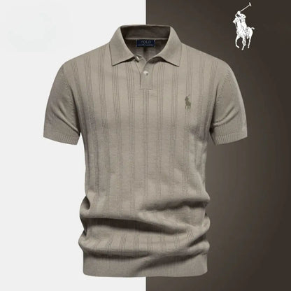 Men's Textured Knit Polo Shirt