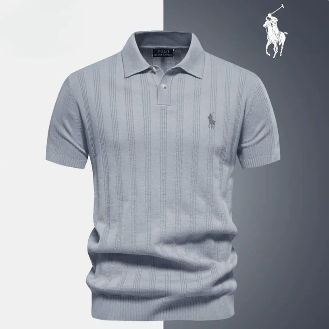 Men's Textured Knit Polo Shirt
