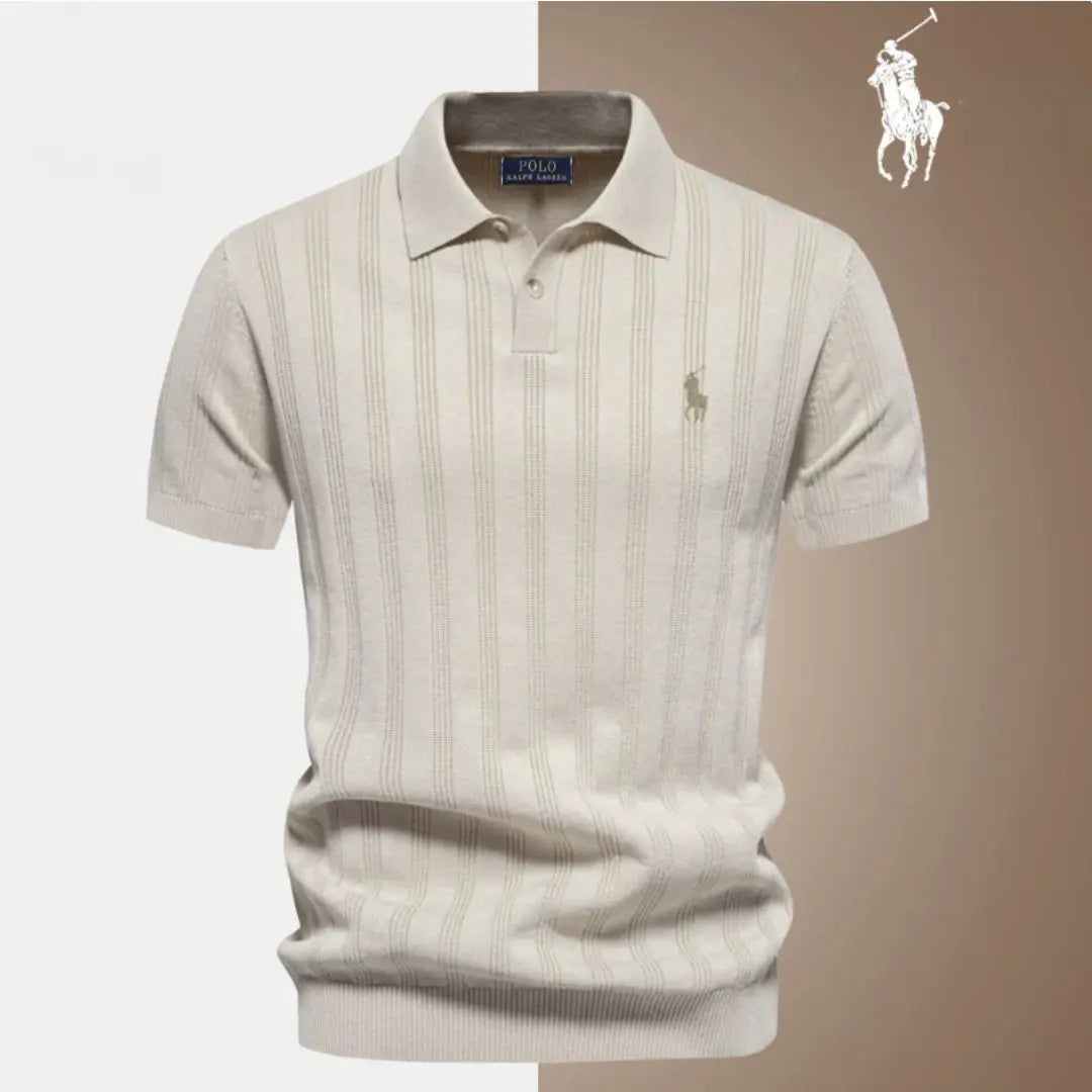 Men's Textured Knit Polo Shirt