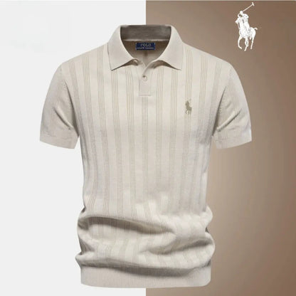 Men's Textured Knit Polo Shirt
