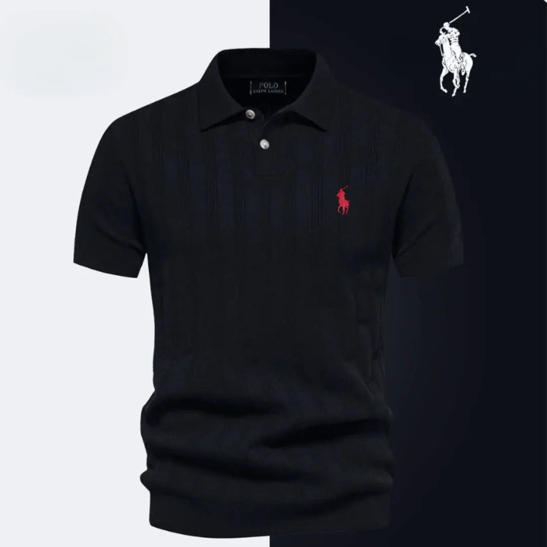 Men's Textured Knit Polo Shirt