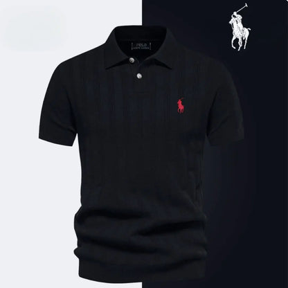 Men's Textured Knit Polo Shirt