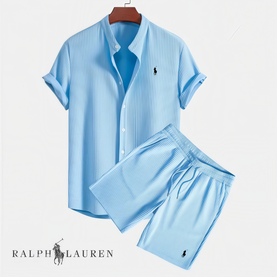 Men's Textured Shirt & Shorts Set