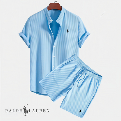 Men's Textured Shirt & Shorts Set