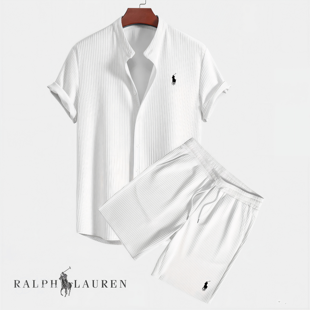 Men's Textured Shirt & Shorts Set