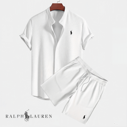 Men's Textured Shirt & Shorts Set