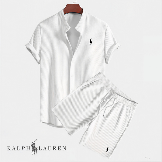 Men's Textured Shirt & Shorts Set