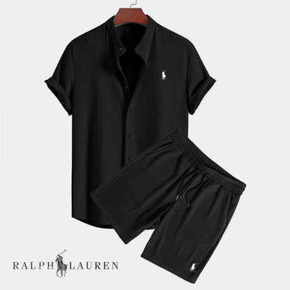 Men's Textured Shirt & Shorts Set
