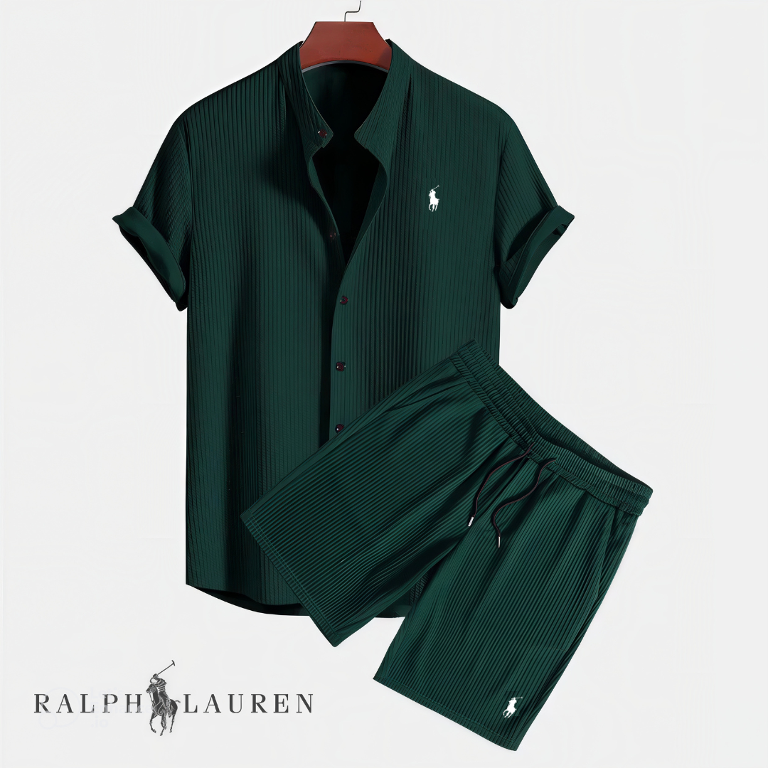 Men's Textured Shirt & Shorts Set