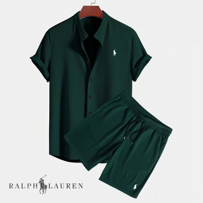 Men's Textured Shirt & Shorts Set