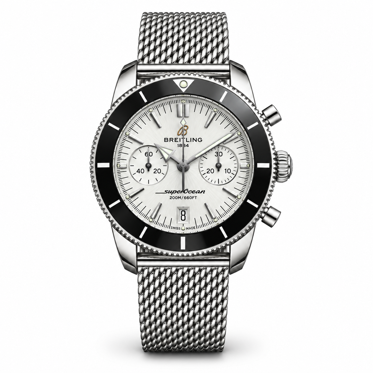 Breitling Superocean Heritage Chronograph 42mm – Silver Mesh