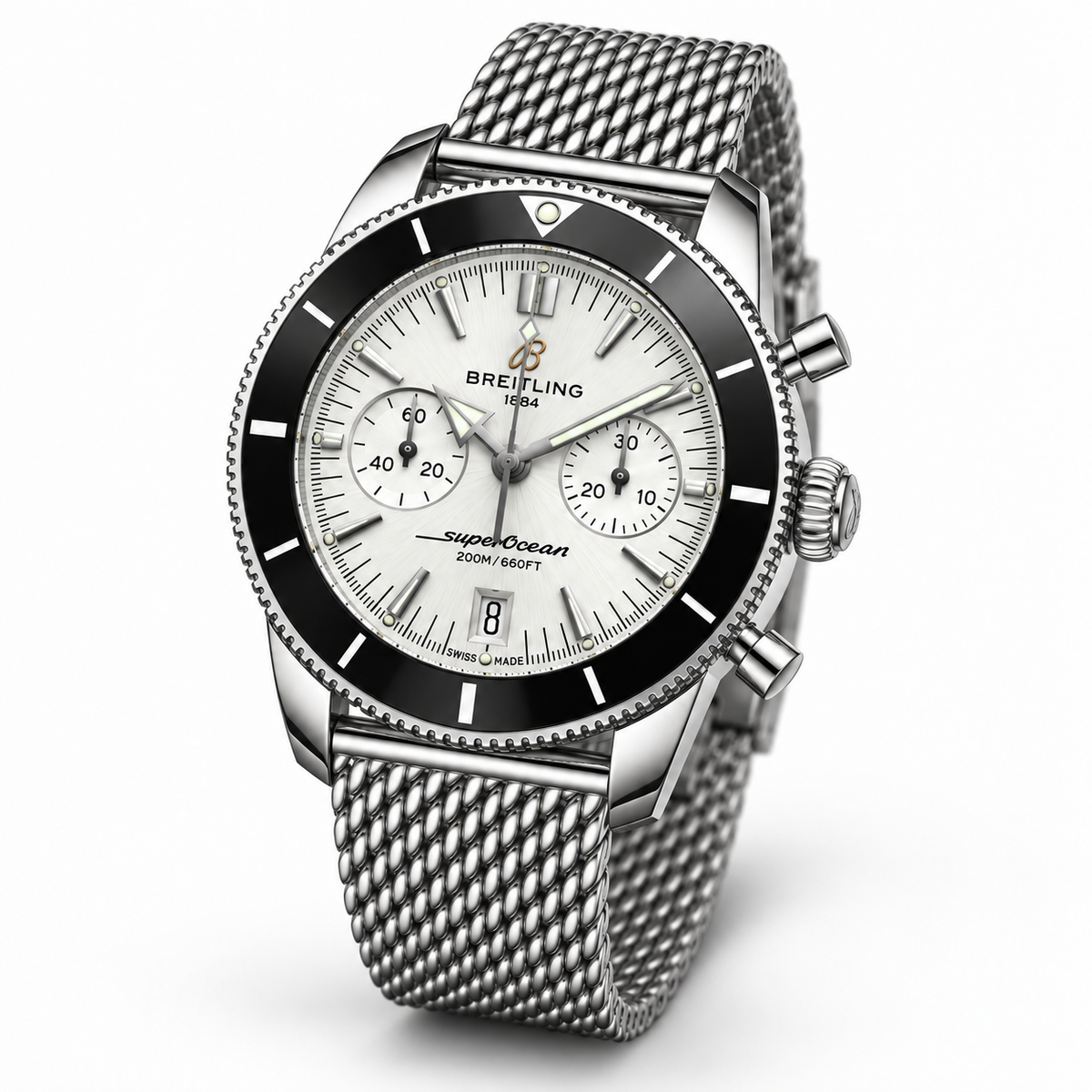 Breitling Superocean Heritage Chronograph 42mm – Silver Mesh