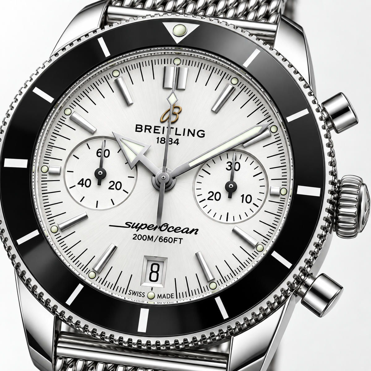 Breitling Superocean Heritage Chronograph 42mm – Silver Mesh