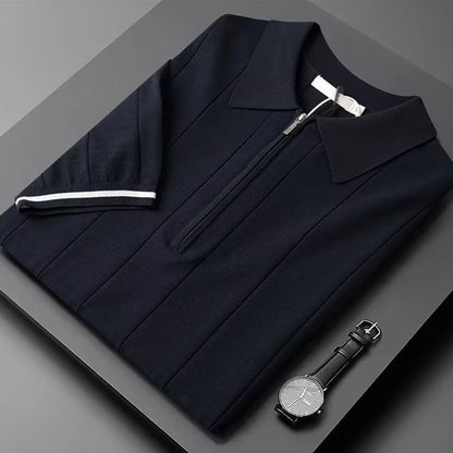 Basilare: Classic Textured Striped Polo