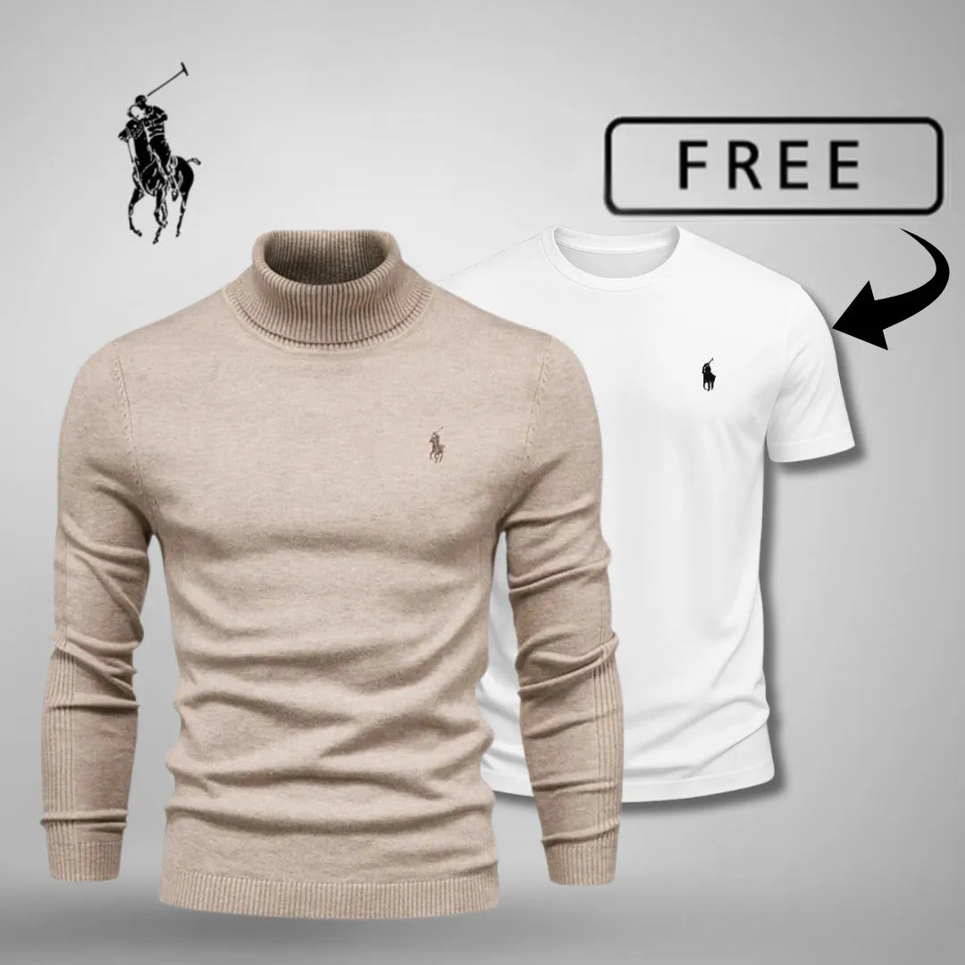 Men's Turtleneck Jumper & T-Shirt Set