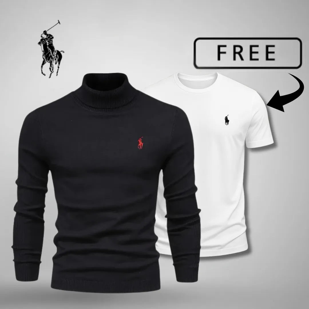 Men's Turtleneck Jumper & T-Shirt Set