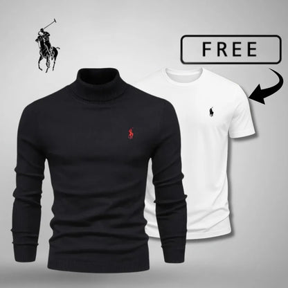 Men's Turtleneck Jumper & T-Shirt Set