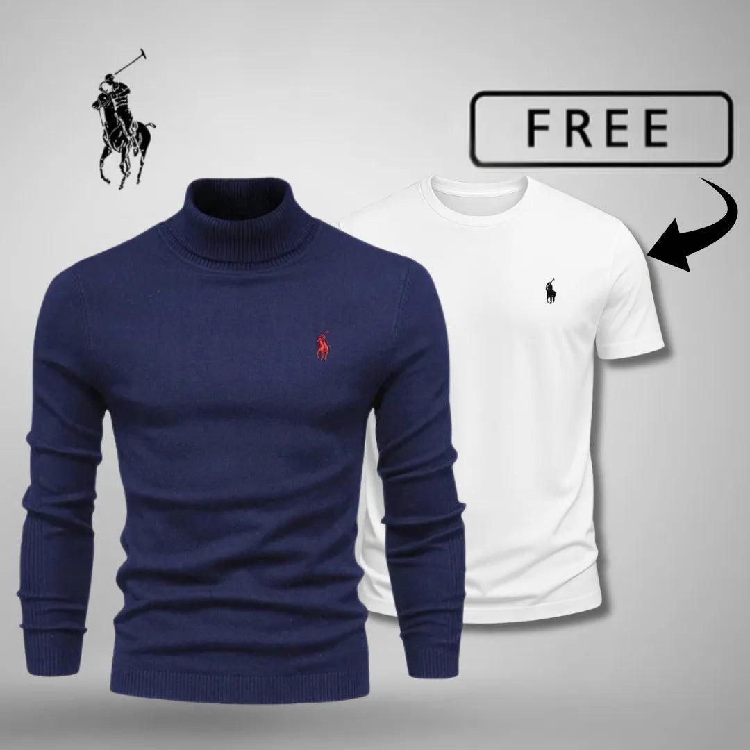 Men's Turtleneck Jumper & T-Shirt Set