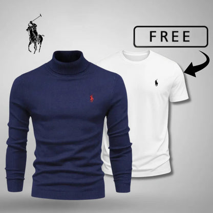 Men's Turtleneck Jumper & T-Shirt Set