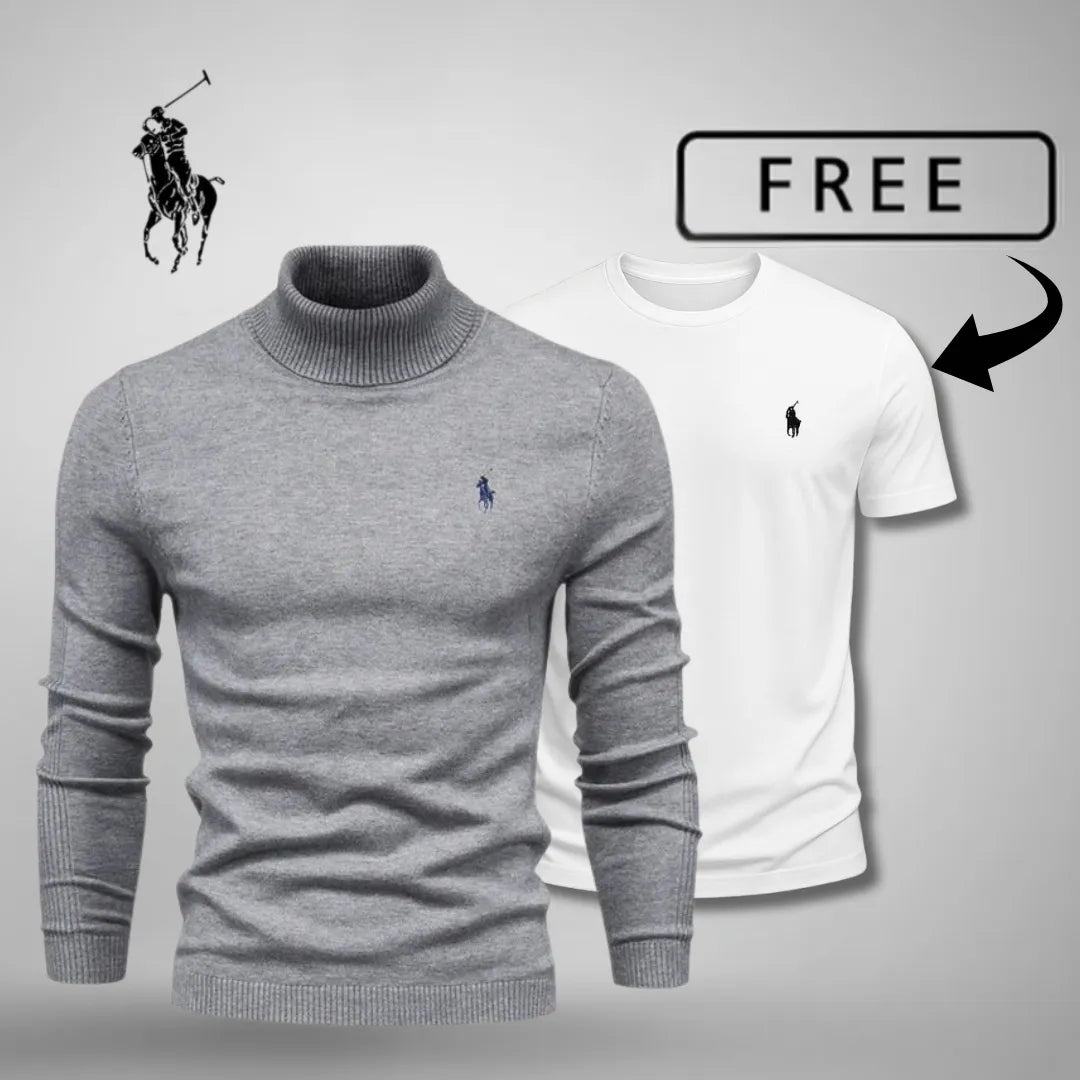 Men's Turtleneck Jumper & T-Shirt Set