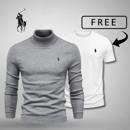 Men's Turtleneck Jumper & T-Shirt Set