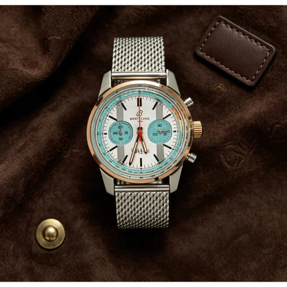 Breitling Top Time Fausto Coppi 41mm – White & Turquoise