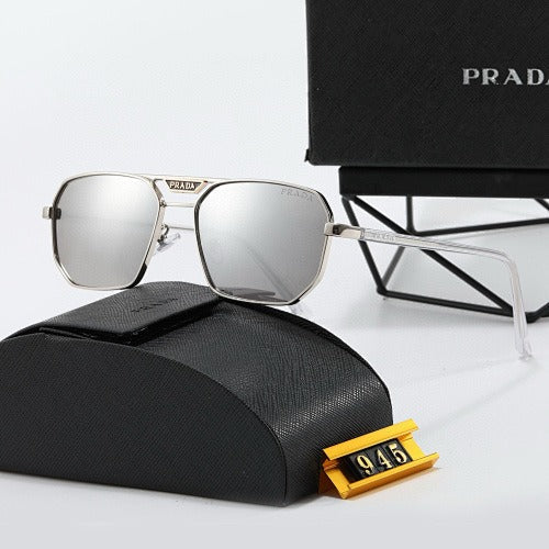Prada Prime Optic Double-Bridge Rectangular Sunglasses