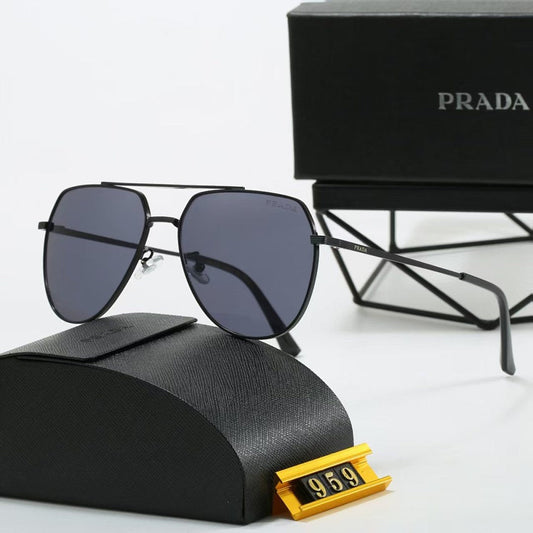 Prada Elite Frame Double-Bridge Aviator Sunglasses