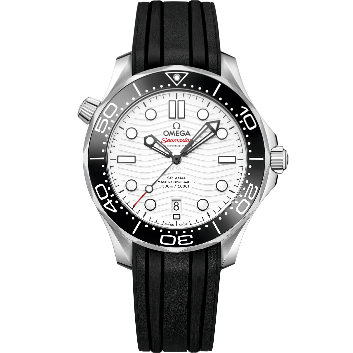 Seamaster Diver 300M 42mm Rubber Strap – Black & White