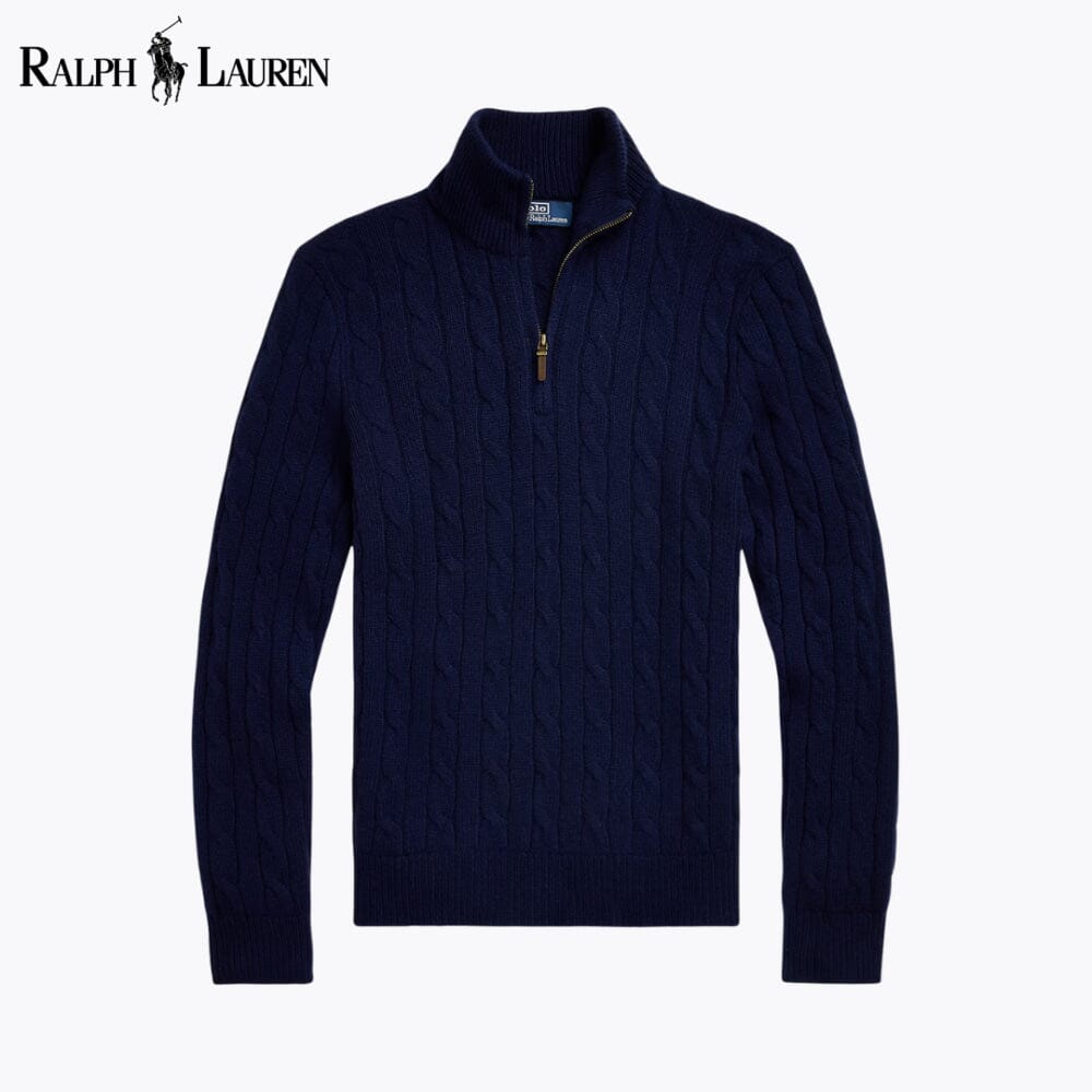 Men's Cable-Knit Quarter-Zip Jumper