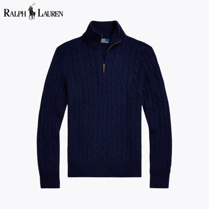 Men's Cable-Knit Quarter-Zip Jumper