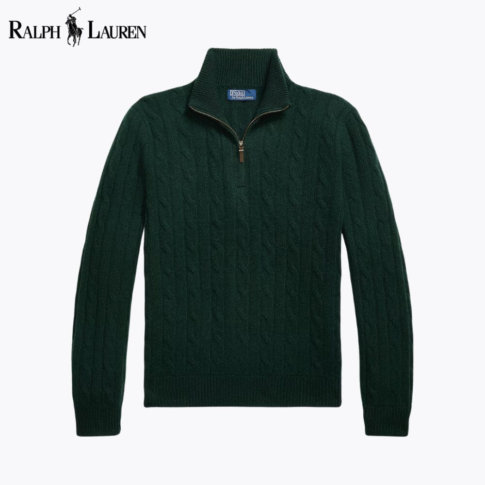 Men's Cable-Knit Quarter-Zip Jumper