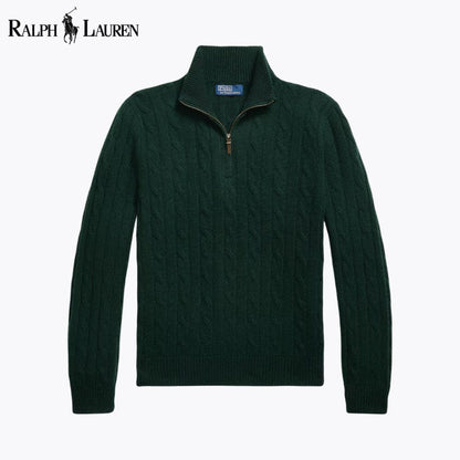 Men's Cable-Knit Quarter-Zip Jumper