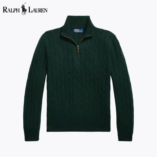 Men's Cable-Knit Quarter-Zip Jumper