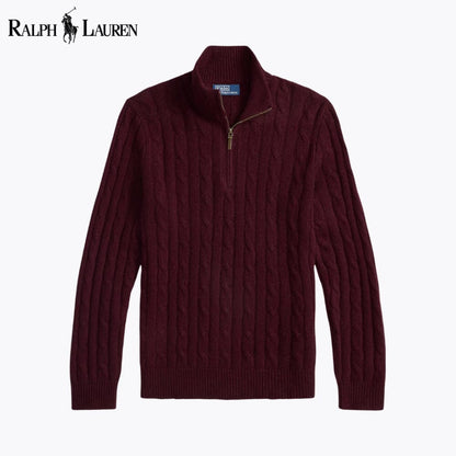 Men's Cable-Knit Quarter-Zip Jumper