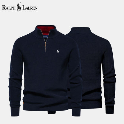RL Zip Cable-Knit Wool Knit Sweater